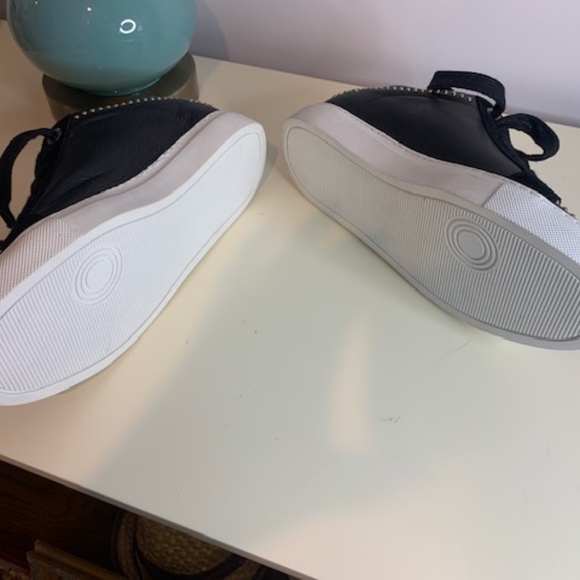 Zadig and Voltaire Black Leather Sneakers with star embellishments- NWOT - Picture 4 of 9